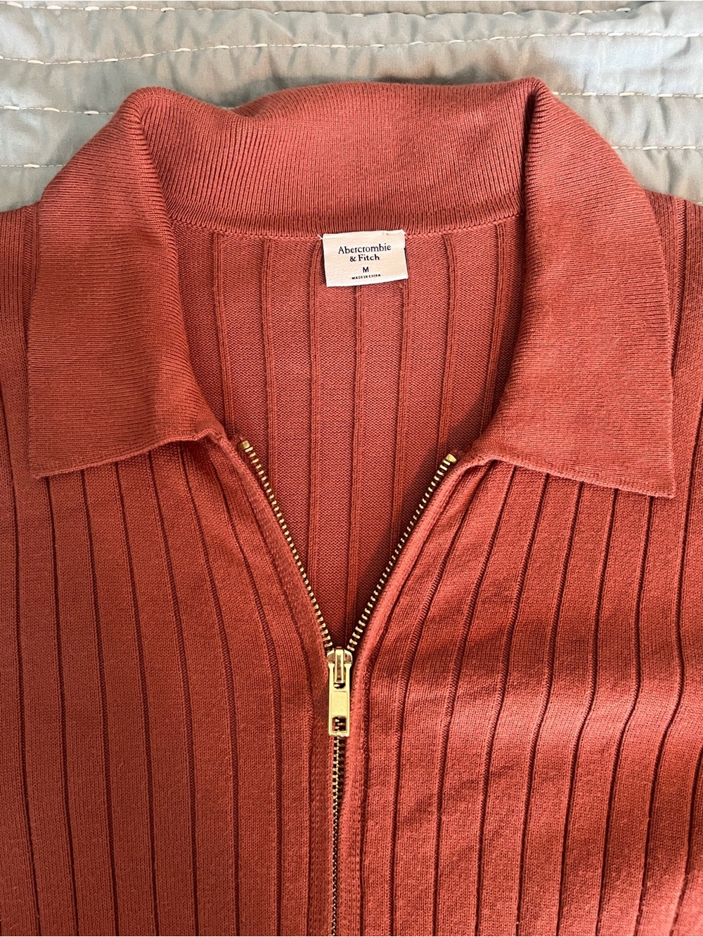 Abercrombie Ribbed Two Way Zipper Sweater - Picture 2 of 3